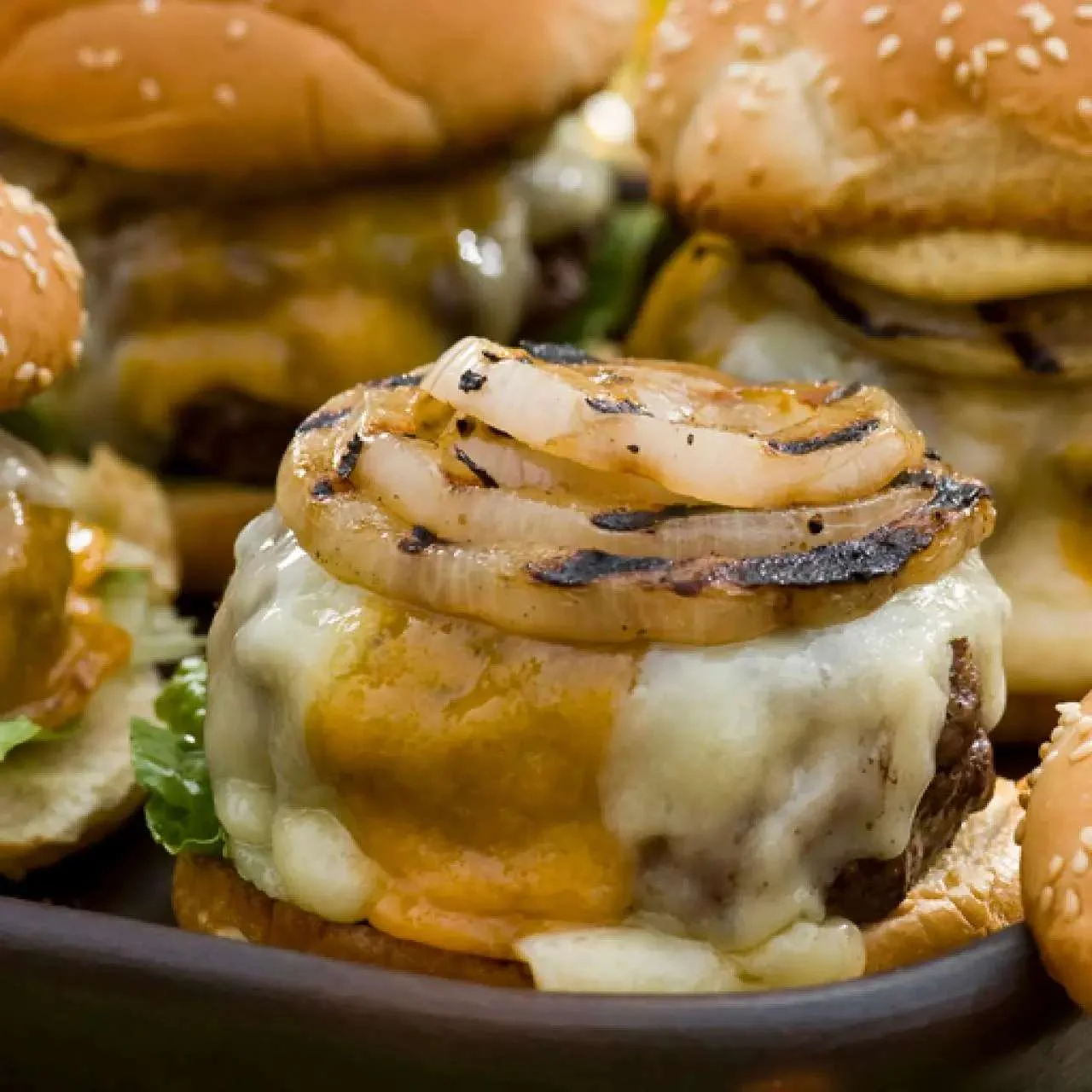 Cow Poke burger with cheddar and grilled onions at Pelly Pine Restaurant, Pelly SK